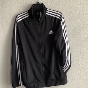 Adidas Women's Black  jacket with White Stripes